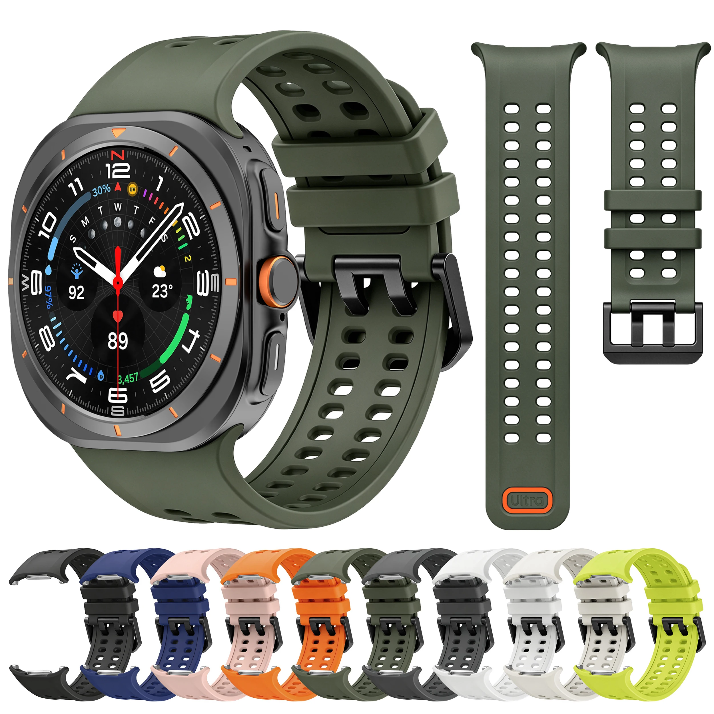Original Silicone Strap for Samsung Galaxy Watch Ultra 47mm  Silicone Sports Bracelet Correa Galaxy Watch Ultra 2026 2025 Bands