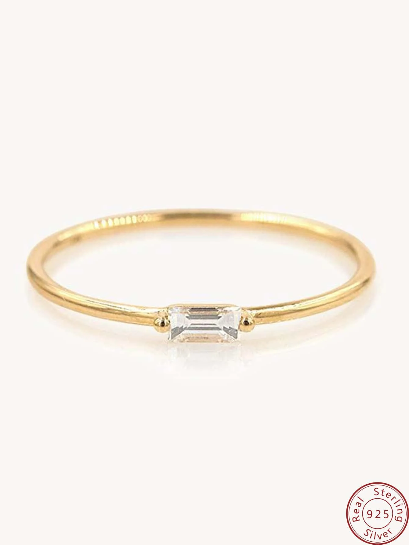 100% 925 Sterling Silver New Simple Zircon Gold Plated Ring Fashion Women's Daily Wear Layered Ring Premium Accessories