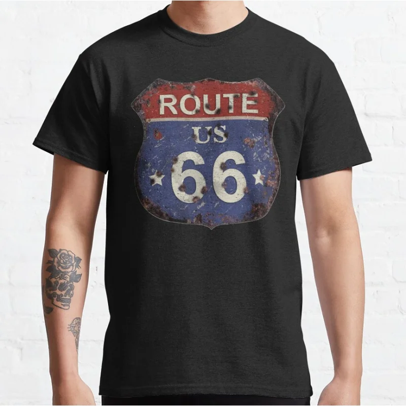 

Rusty metal 0913 The main street of america Historic Route 66 US Mother Road Gift t shirt Americas Highway Graphic clothes