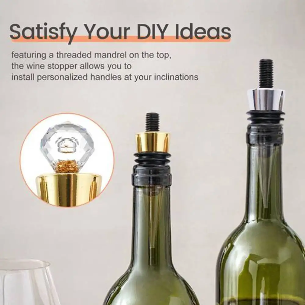 

AC52-10 шт. пустая пробка для бутылки с резьбовой стойкой, металлические вставки для пробки для вина, набор фурнитуры для токарной обработки древесины, DIY проект