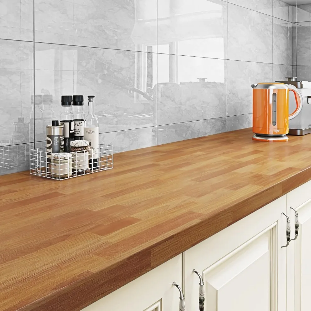 Peel and Stick Light Wood Butcher Block Countertop Contact Paper, 36x197 Inches Wide for Kitchen Counters