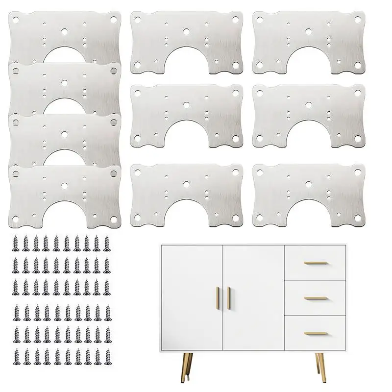 Door Hinge Repair Kit 10 Pieces Hinge Repair Plate Kitchen Cabinet Door Hinges Door Hinge Hole Repair Kit Stainless Steel Hinge