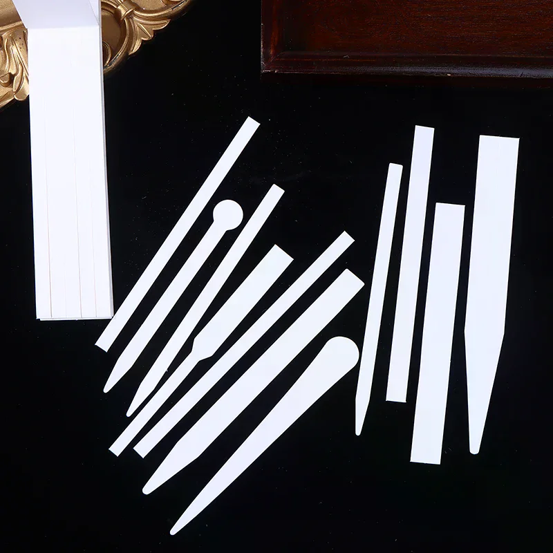 100 pièces parfum aromathérapie parfum huiles essentielles testeur bandes parfum jetable odeur blanche papier bandes de papier papier de Test