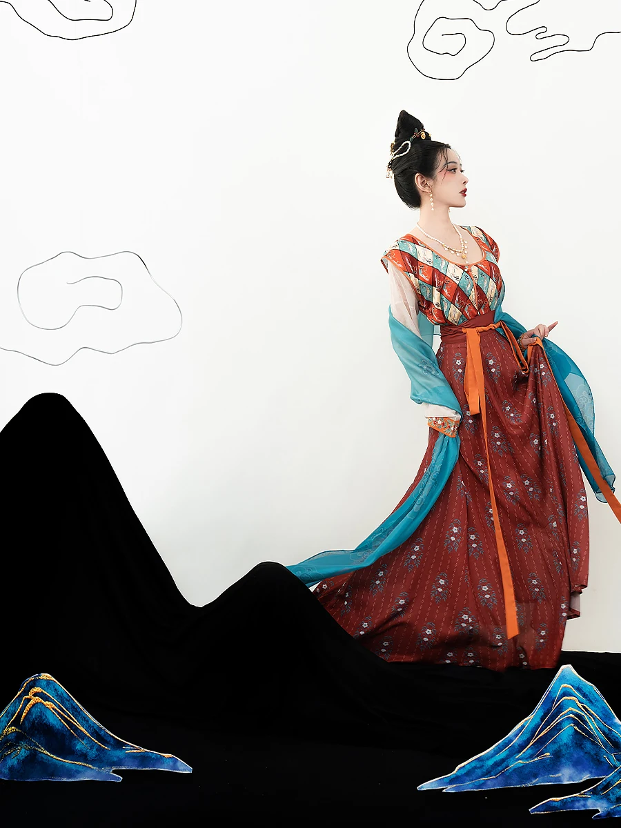 

Huangyue Real Food Flng Tang Sle Original Hanfu, женская юбка до талии, весенне-осенняя, традиционная китайская одежда