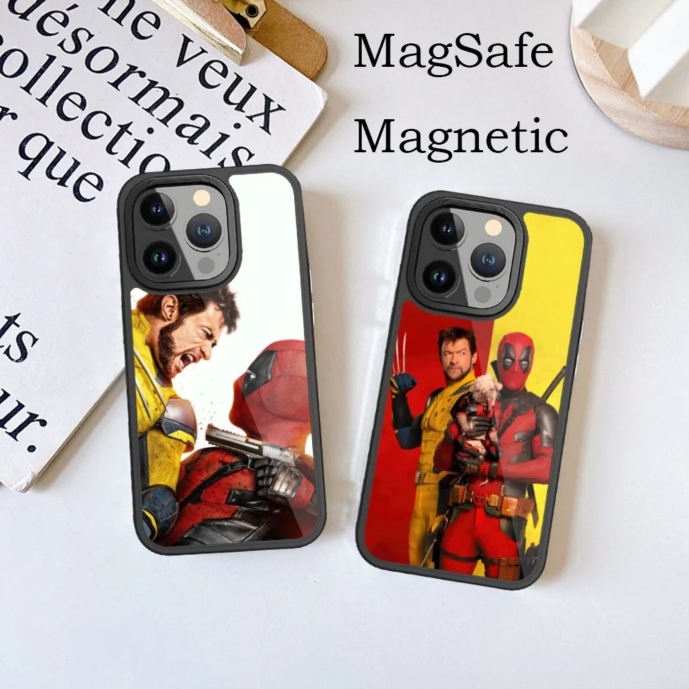 MINISO Deadpool & Wolverine Phone Case For iPhone 15 14 13 12 11 Pro Max Plus Magnetic for Macsafe Cases Cover