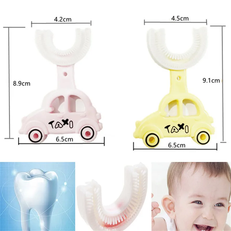 360 Degree Soft Silicone Ushaped Newborn Brush Baby Toothbrush Children Kid Teeth Oral Care Cleaning Child Toothbrushes Teethers