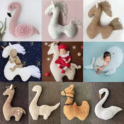 ❤️Newborn Photography Accessories Pony Dinosaur Fawn Camel Flamingo Swan Doll Studio Baby Photo Decoration Props Fotografia