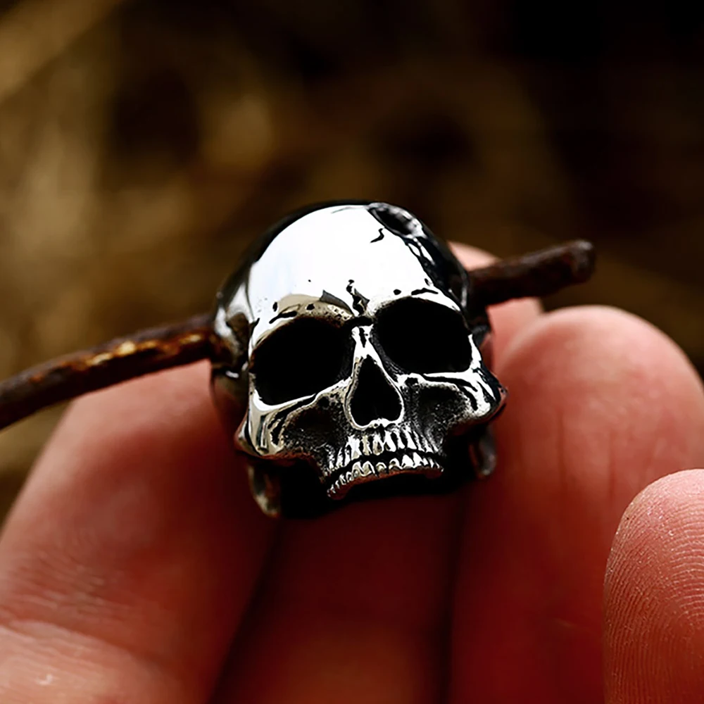 Punk Vintage Stainless Steel Skull Pendant Necklace For Men Hip Hop Rock Skeleton Necklaces Party Biker Jewelry Gifts Wholesale