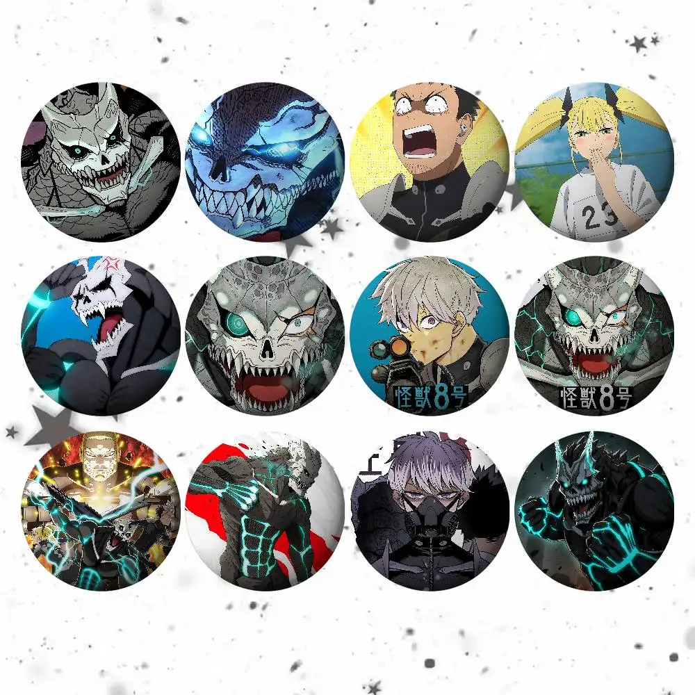 Anime Kaiju No 8 Abzeichen, kreativ, lustig, Knopfnadeln, Broschen, Abzeichen für Kleidung, Rucksäcke, schöne Geschenke für Kinder und Freunde