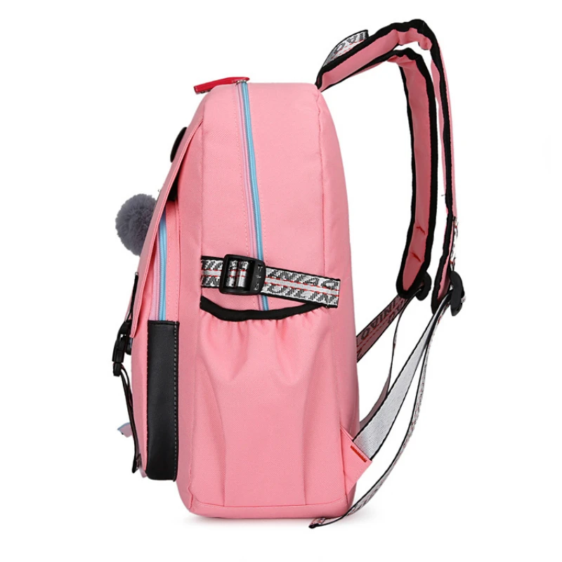 5colors Pink Canvas Backpack Women School Bags for Teenage Girls Preppy Style Large Capacity Back Pack Rucksack Youth Bagpack