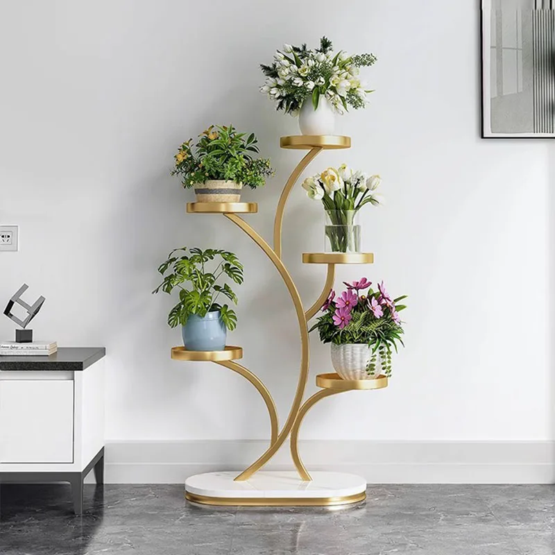 Luxury Countertop Plant Shelves Multi Layer Display Metal Large Plant Stand Floor Balcony Soporte Para Plantas Home Decoration