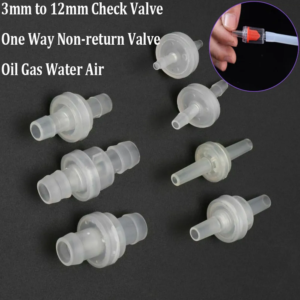 Plastic One-Way Non-Return Fluids Check Valve For Fuel Gas Liquid =Diameter 3-12mm =WhiteCheck Valve Power Tools