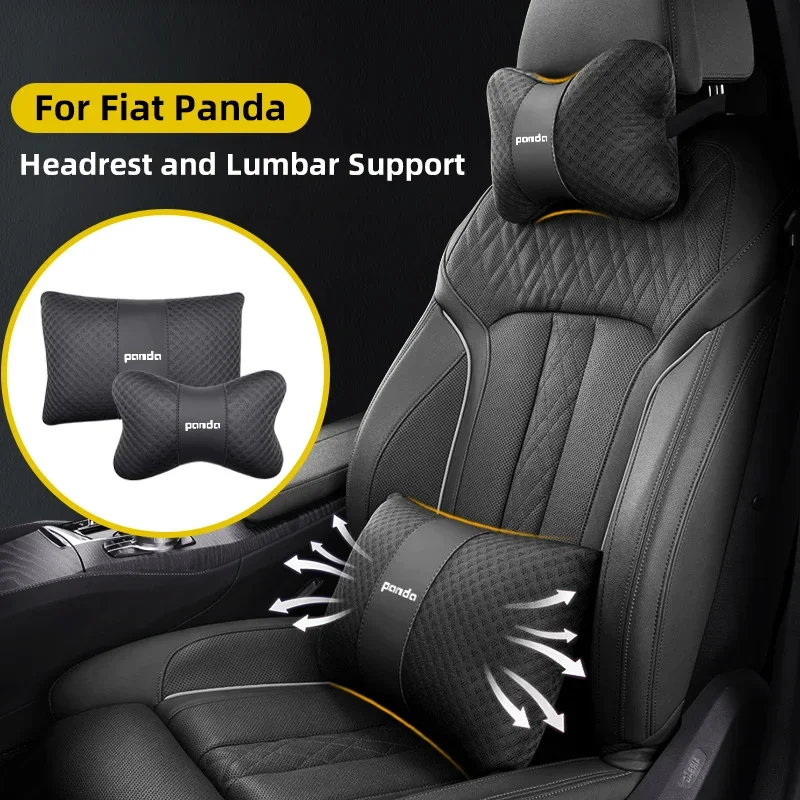 Car Neck Pillow Protection Lumbar Backrest Cushion for Fiat Panda 2011 2008 2009 Coss4x4 Auto Seat Headrest Waist Support Pad