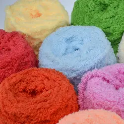 Soft Dolls Chenille Yarn Dolls Hand Knitting Crochet Towel Threads Coral Velvet Scarf Sweater Fluffy Wool Yarn