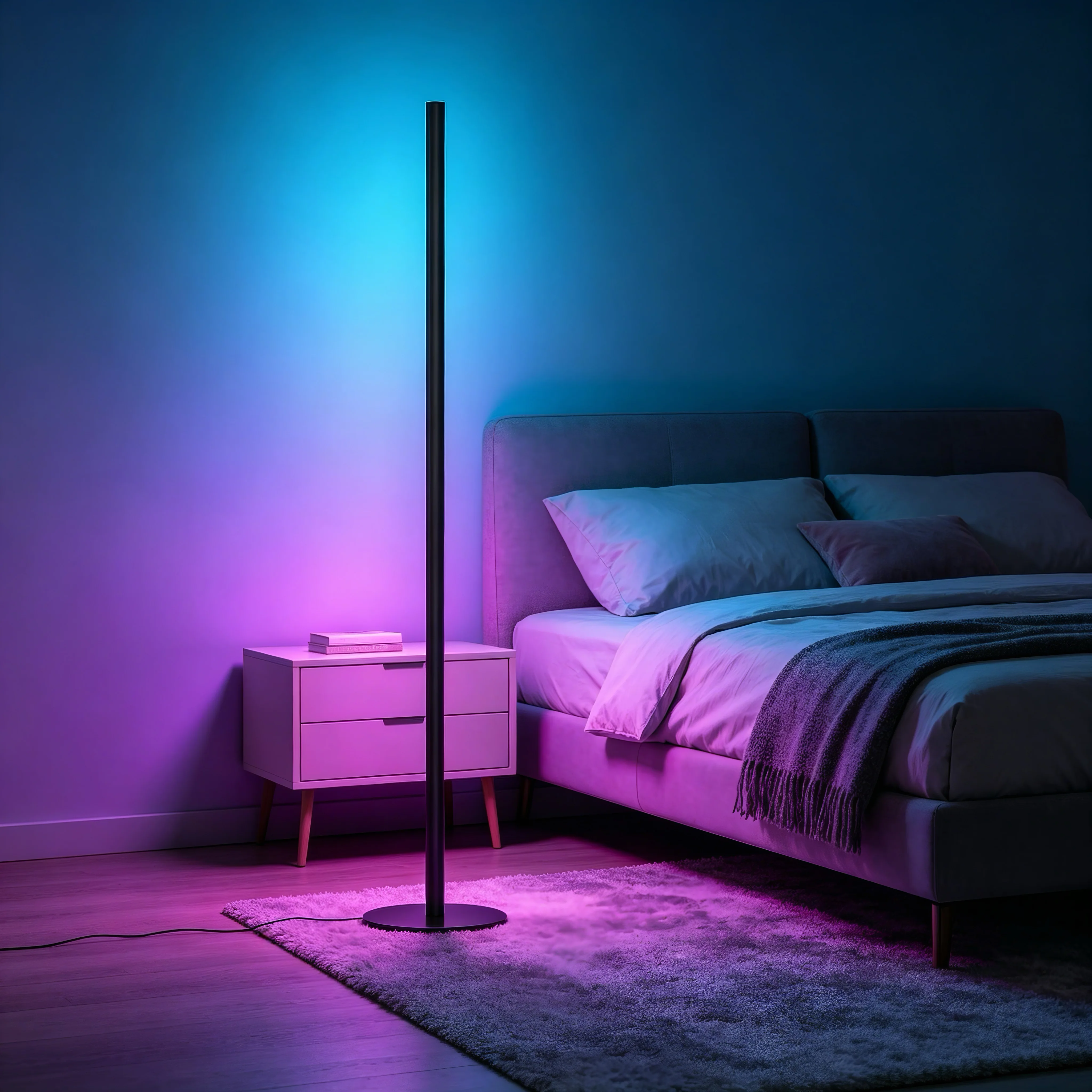 

Corner Floor Lamp RGB IC Light with APP and Remote Control LED Floor Ambient Lights with16 Million DIY Colors Color Changing