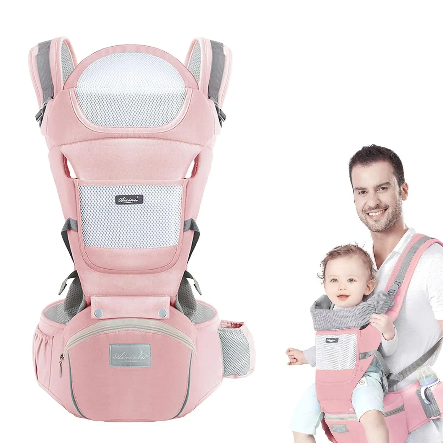 

Ergonomic Newborn Baby Carrier Wrap With Hipseat Storage Bags 0 To 3 Years Front Facing Kangaroo Baby Waist Stool Carrier Sling