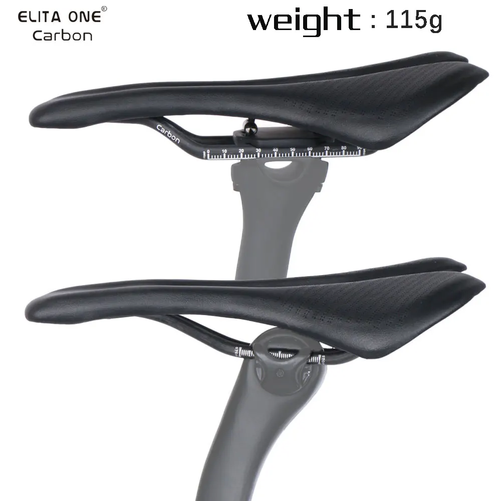 ELITAONE Carbon Saddle Road Bike MTB 270x143mm Super Light Leather 115g Bicycle Seat