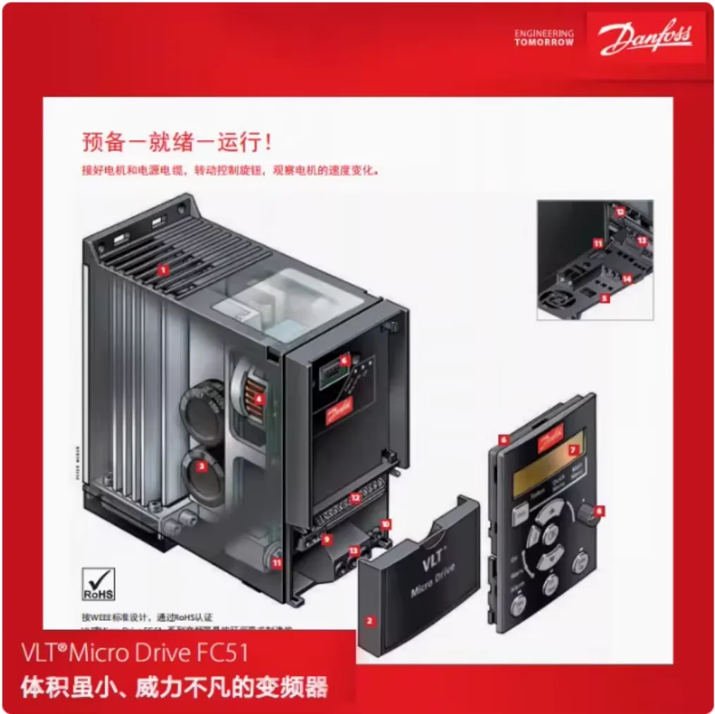 

New FC051PK37S2E20H FC051PK75S2E20H FC051P1K5S2E20H FC051P2K2S2E20H Danfoss inverter FC051PK37T4E20H FC051PK75T4E20H