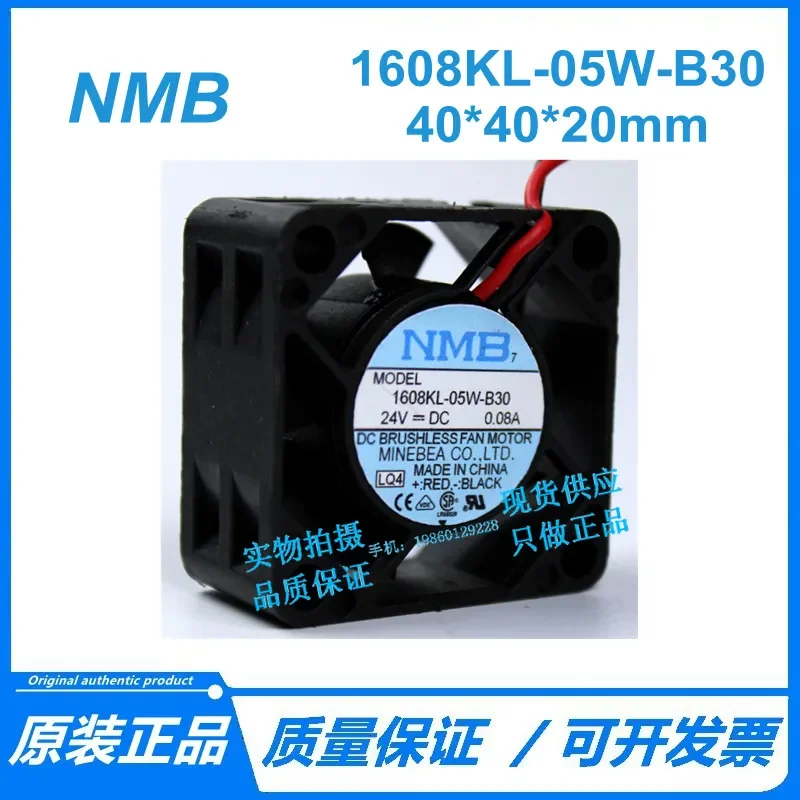 for NMB-MAT 4020 4CM Inverter Fan 24V 1608KL-05W-B30 Double Ball Bearing 2-Wire Cooling Fan