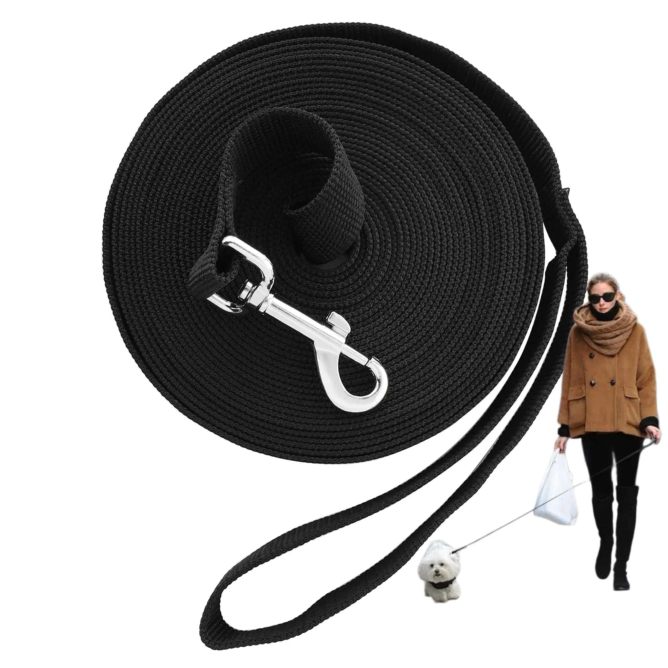Nylon Dog Training Leash 1.5M-30M Strong Durable Pet Traction Lead Rope for Outdoor Walking Suitable for Small to Large Dogs