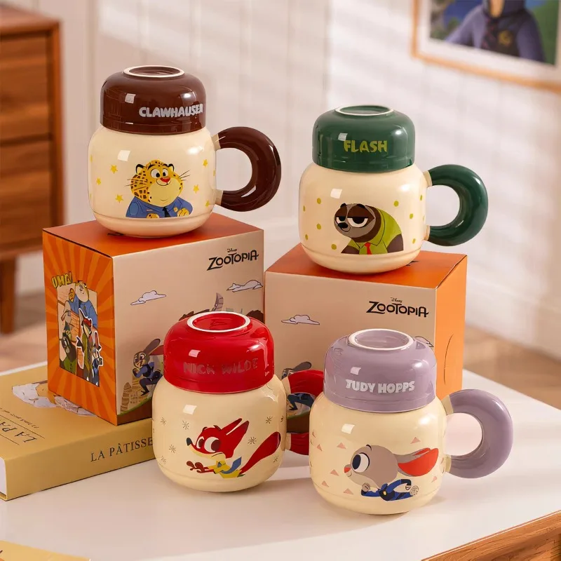 Zootopia Cute Nick Ceramic Mug Couple Water Cup Kawaii Judy Office Coffee Cups Household Breakfast Milk Mugs Cool Christmas Gift