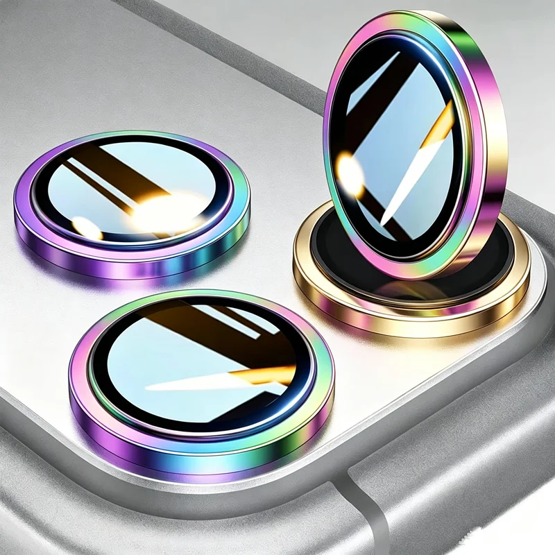 2-3pcs 3D Tempered Glass Metal Camera Lens Protector For IPhone 17 Pro Max 17Air 16 14 15 Pro Max Protection Protective Film