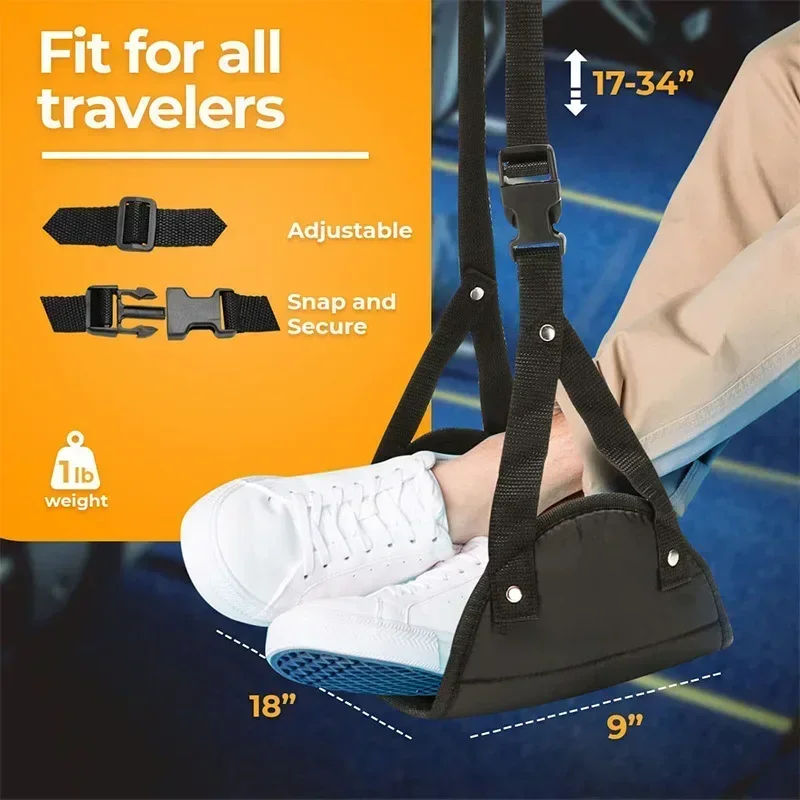Hamac à pieds réglable pour voyage, voiture, assistance d'avion, face de bureau, coussin de pied de soutien de jambe simple, hamac à pieds