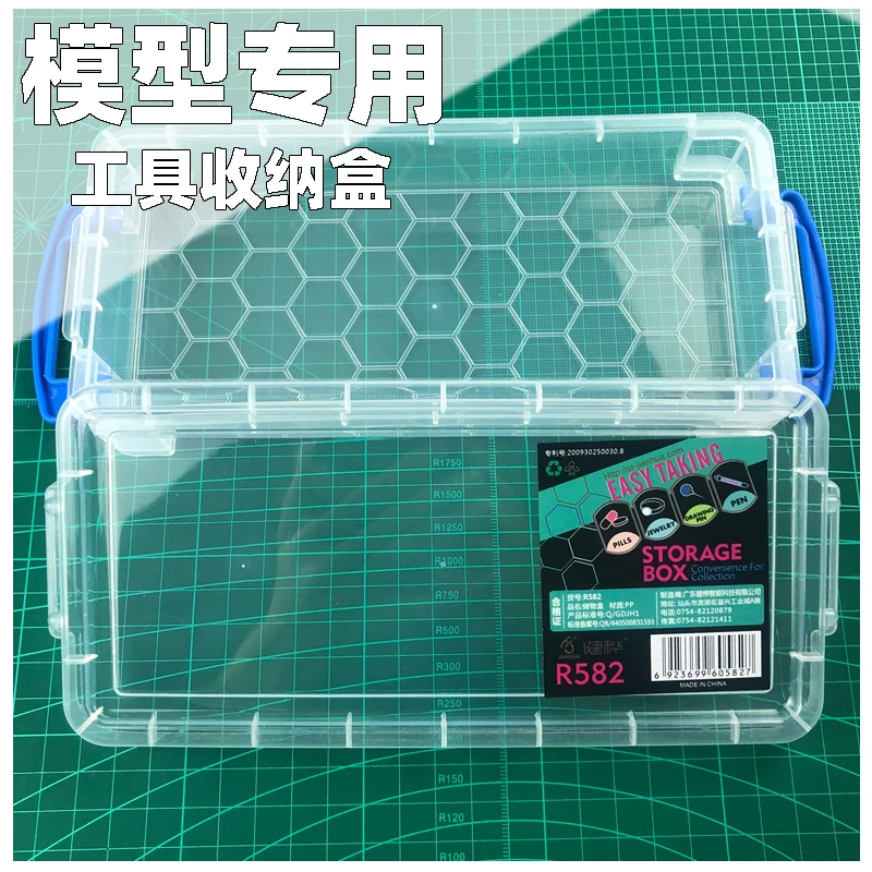 

Storage Box Transparent Parts Rectangle Plastic Classification Storage Painting Model Coloring Tool Hobby 3 of them