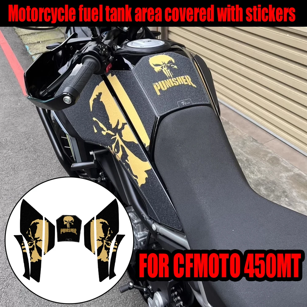 Motorcycle Frosted Fuel Tank Kit Sticker Adventure Protector Traction Pad Decals Accessories For CFMOTO 450MT MT 450 MT450