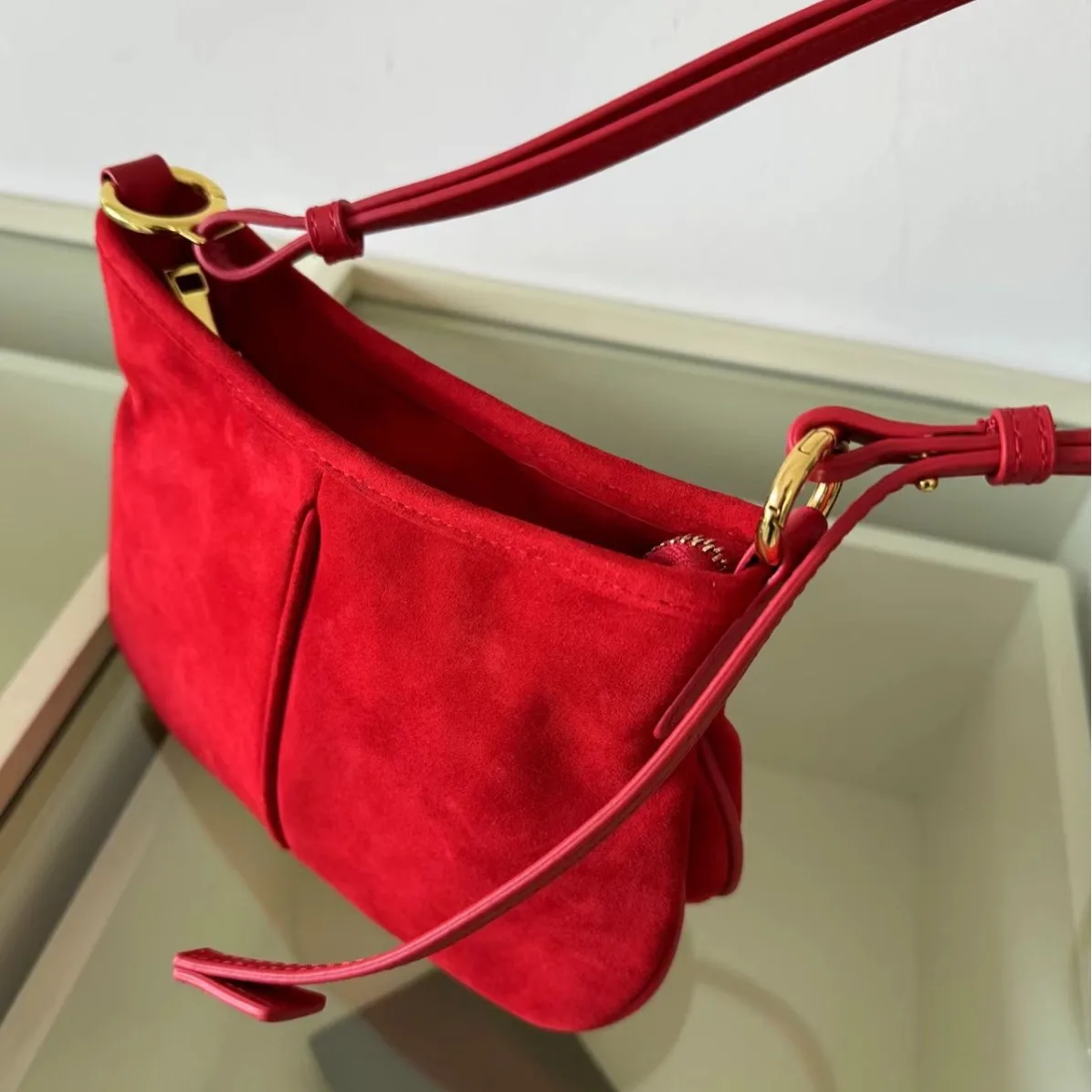 FIRMRANCH, bolso Hobo de lana de oveja de seda alta con textura ligera de lujo, bolso Diagonal pequeño informal versátil de cuero para mujer