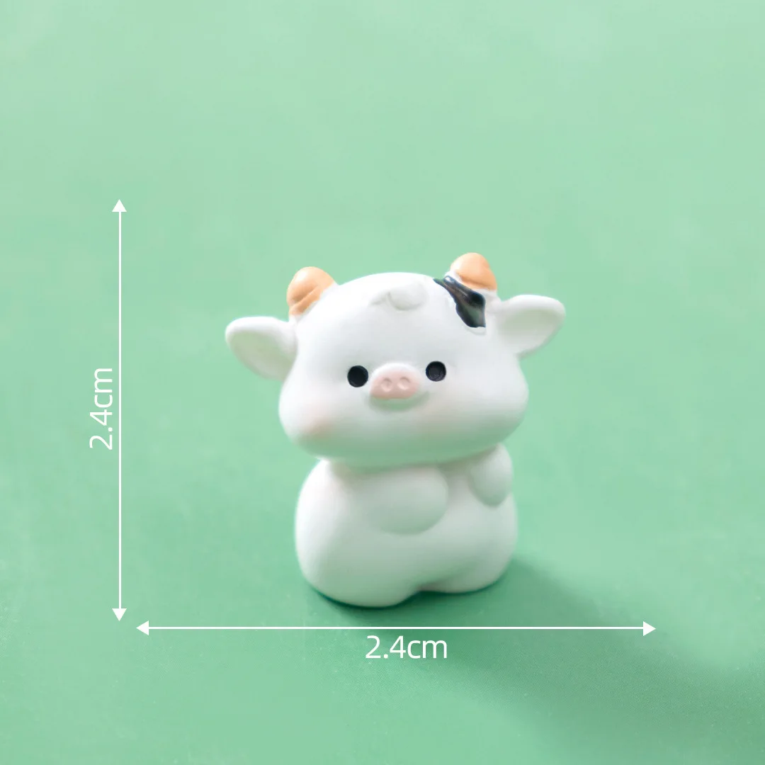 

12Pcs Miniature Resin Cow for DIY Fairy Garden Farm Cake Toppers Tiny Animal Decorations Home Desk Bookshelf Display