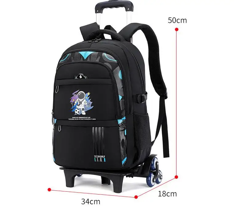 Children School Wheeled Backpack for boys School Trolley Bag Rolling Backpack bag for Boys Primary Student Schoolbags on Wheels