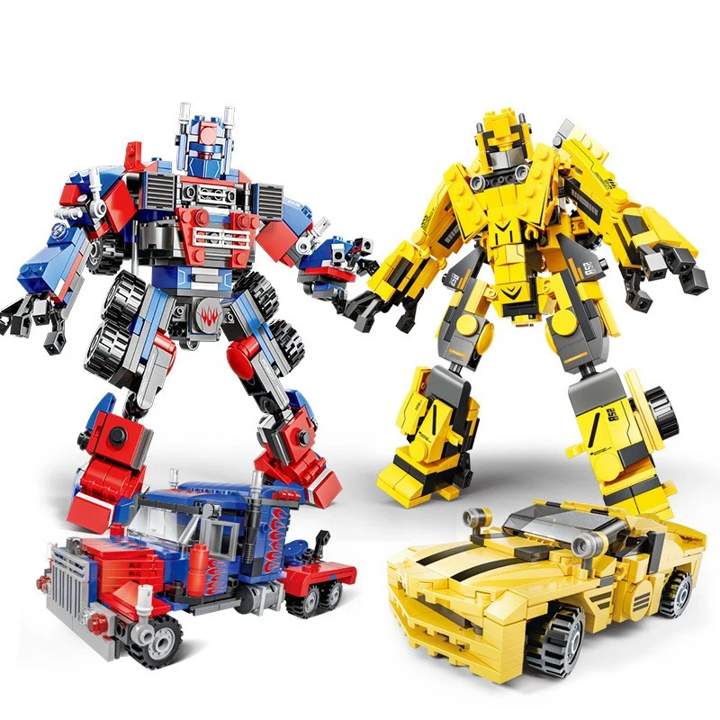 Autobots Optimus Warrior Building Blocks Kit Brick Model Kids Toys 2IN1 Wasp Warrior Robot Transfiguration 400+Pieces NO.825AB