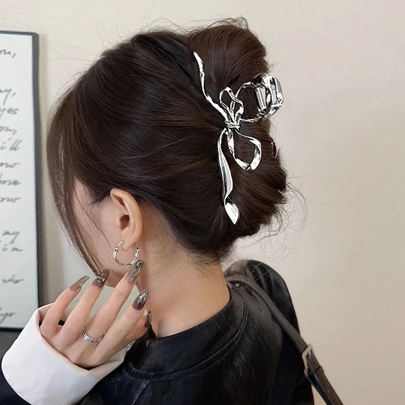Neue Frauen elegante geometrische Bogen Haar Krallen Vintage einfache Haars pange greifen große Metall Haarnadeln Haars pangen Mode Haarschmuck