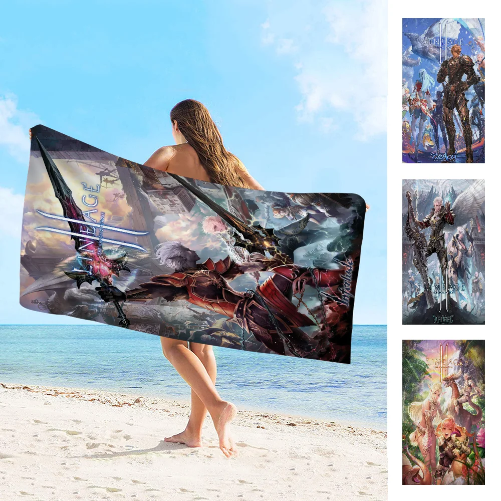 Lineage 2 Beach Towel Colorful Bath Towels For Girl Microfiber Quick Dry Custom Sand Free Beach Yoga Spa Gym Pool