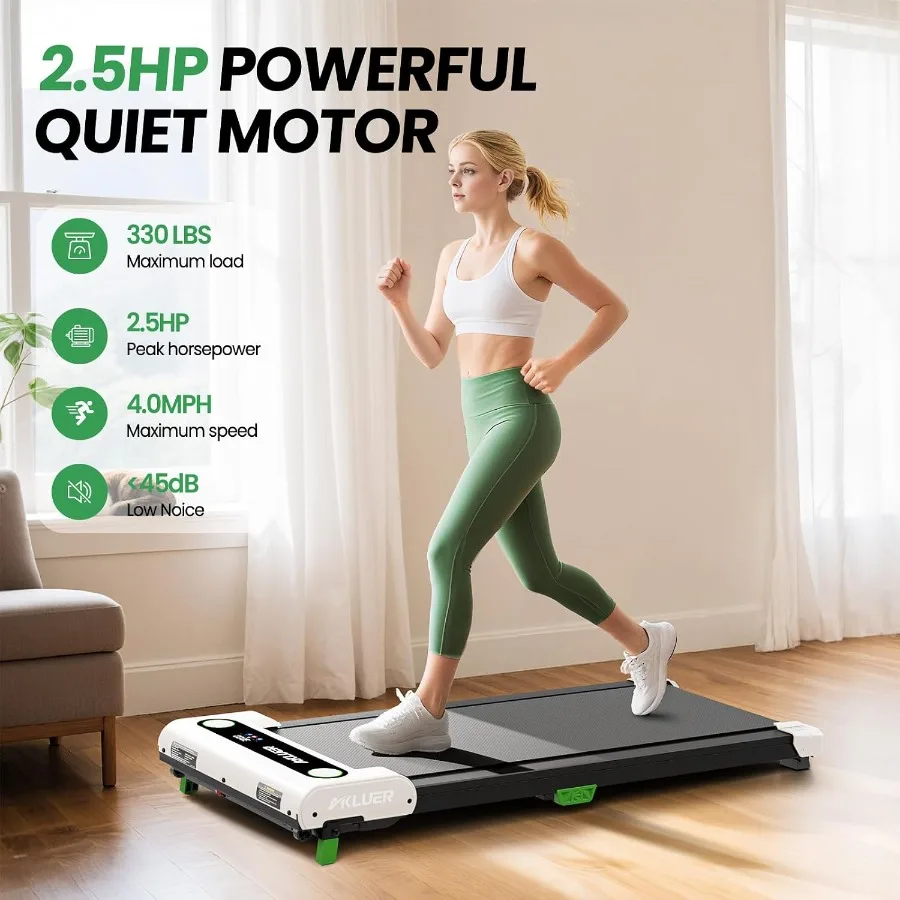 Walking Pad for Home: 2.5 HP Under Desk Treadmill, 330LBS Capacity, Compact Folding Design, Black, Quiet Motor Remote Control