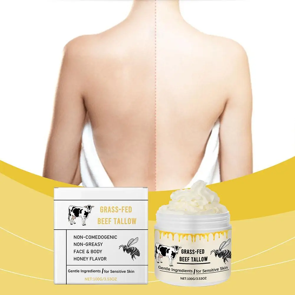 

New Whipped Beef Tallow And Honey Balm Moisturizing Beef Tallow Face Cream Body Lotion Grass Fed Grass Finished Face Cream Care