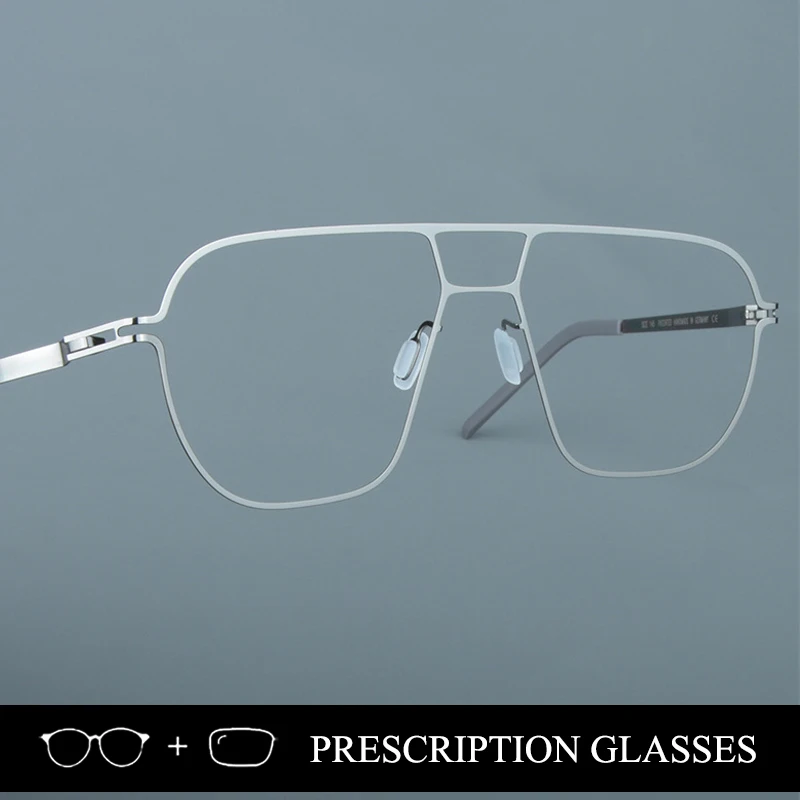 

Germany Screwless Thin Glasses Frame Ultralight Men Women Square Optical Eyeglasses Prescription Spectacles Blue Design Eyewear