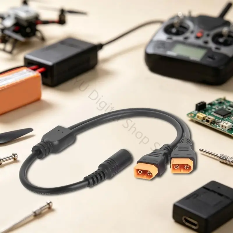 96BA Batterieend-Splitterkabel mit 6,3 x 3,0 mm Buchseneingang, 35 Draht für Lötarbeiten, FPV-Display-Nutzung und – Detail 3