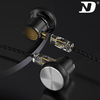 ND DTS Wired Earbuds HiFi Stereo Earphones Noise Isolating in Ear Flat Head Plug Earburd Powerful Bass Tangle Detachable Cable