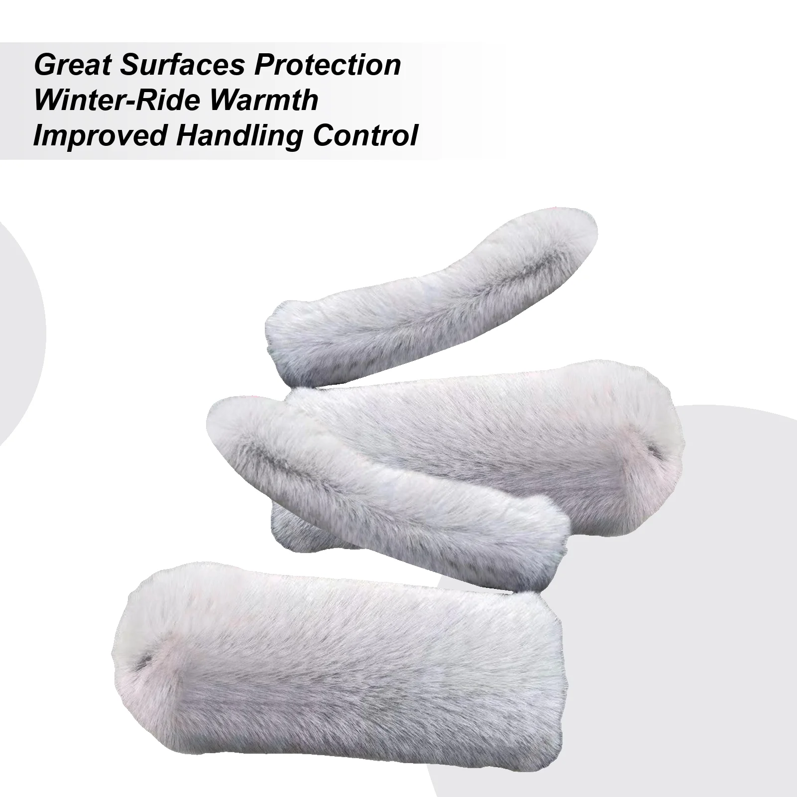 

Motorcycle Handlebar Grips Plush Non-Slip Hand Warmers Winter Electric Bike Handlebar Covers For Men Women Tricycle ATV