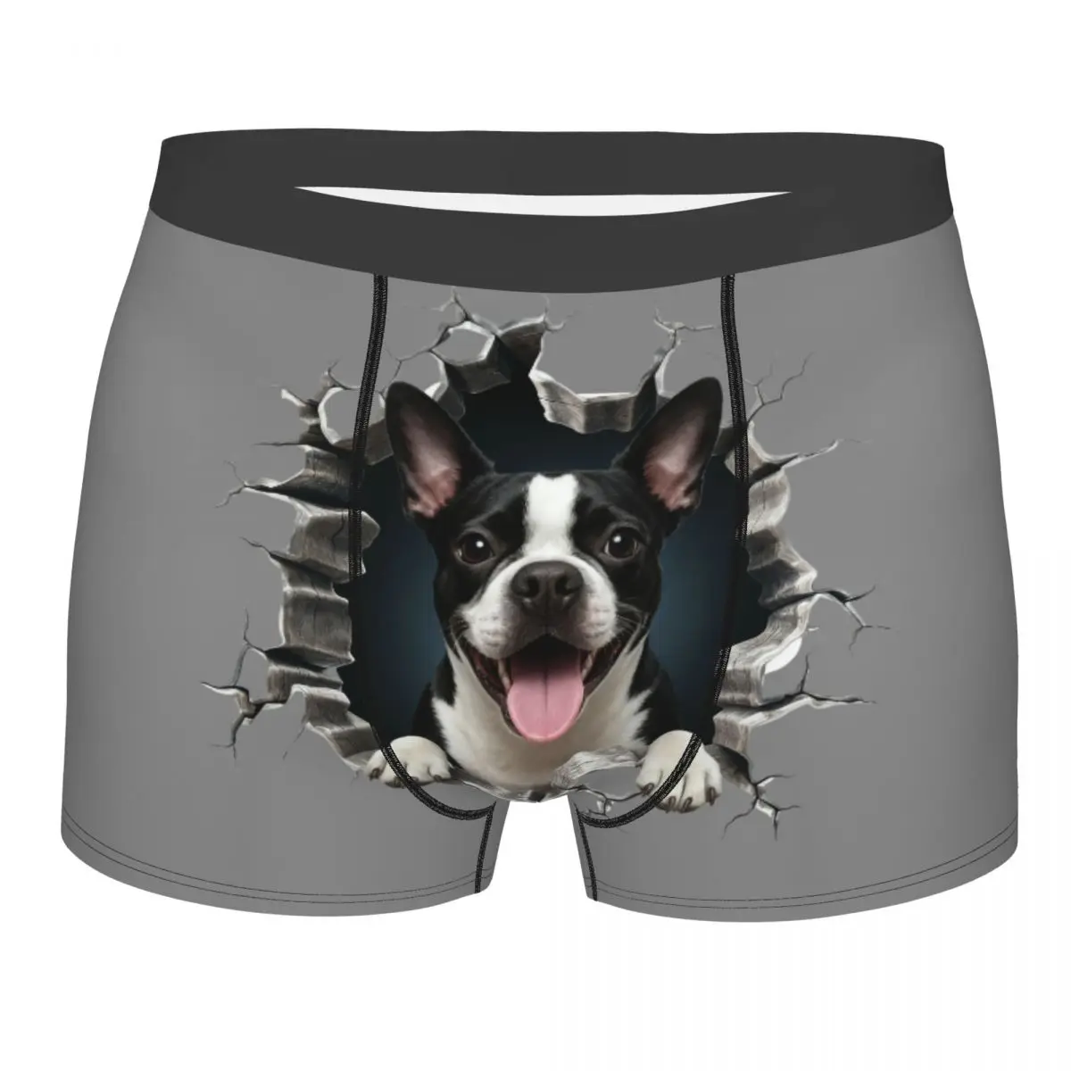 

Breaking Through Boston Terrier Men Boxers Briefs For Husband Valentine's Day Gift Dog Lover Underwear Novelty Underpants
