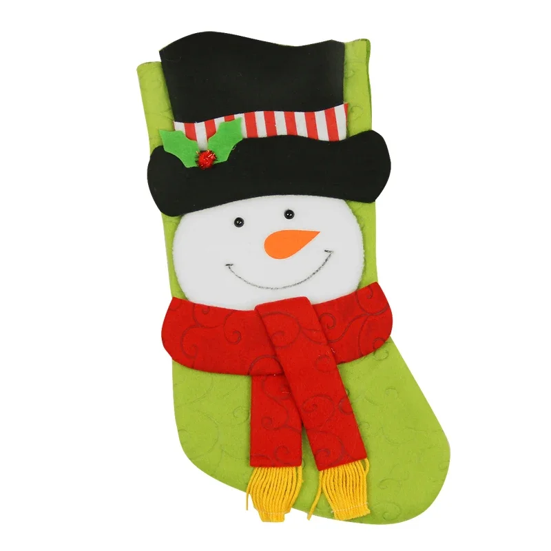 

Christmas Stocking Snowman Santa Elk Xmas Tree Fireplace Ornaments Gift Candy Bag Home Navidad Sock