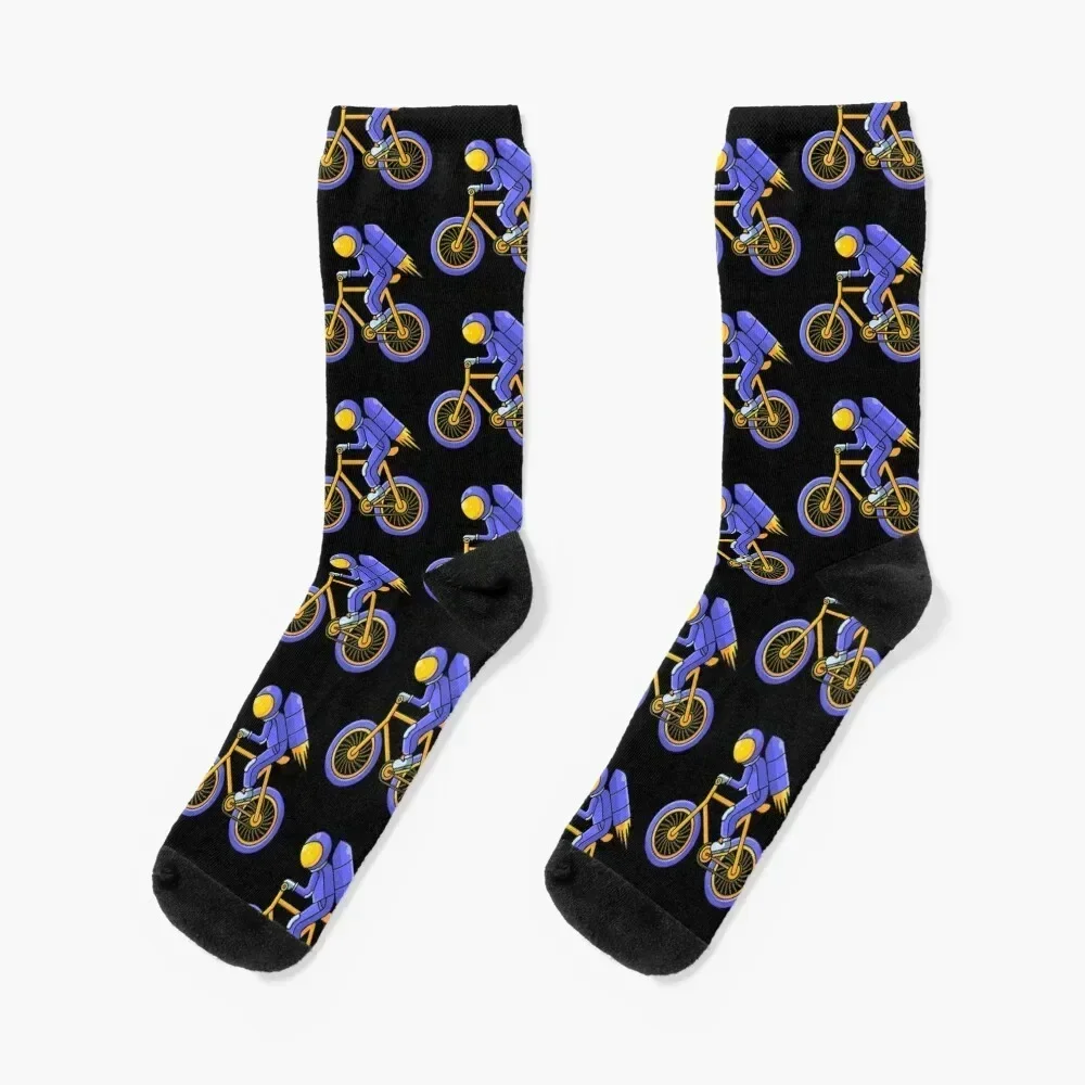 Astronaut with bicycle Socks hip hop FASHION Novelties funny gifts Ladies Socks Men's