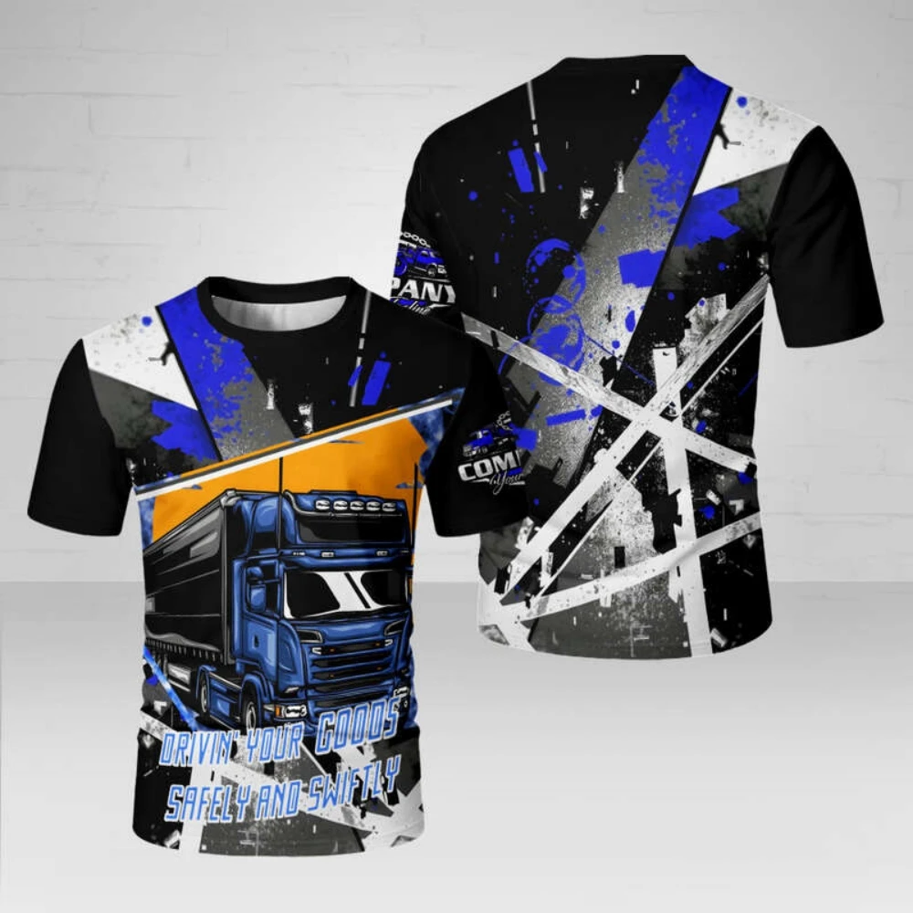 

Fashion Heavy Duty Truck 3D Printed Men's T-Shirt New Personalised Car Short Sleeve Comfortable Round Neck Loose Men's Clothes
