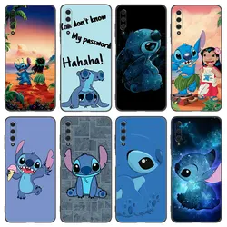 Cute Kawaii Stitch Phone Case For Huawei Y6 Y7 Y9 Prime Y5 2018 2019 2020 Y5P Y6P Y7P Y8P Y6S Y8S Y9S Y7A Y9A Soft Black Cover