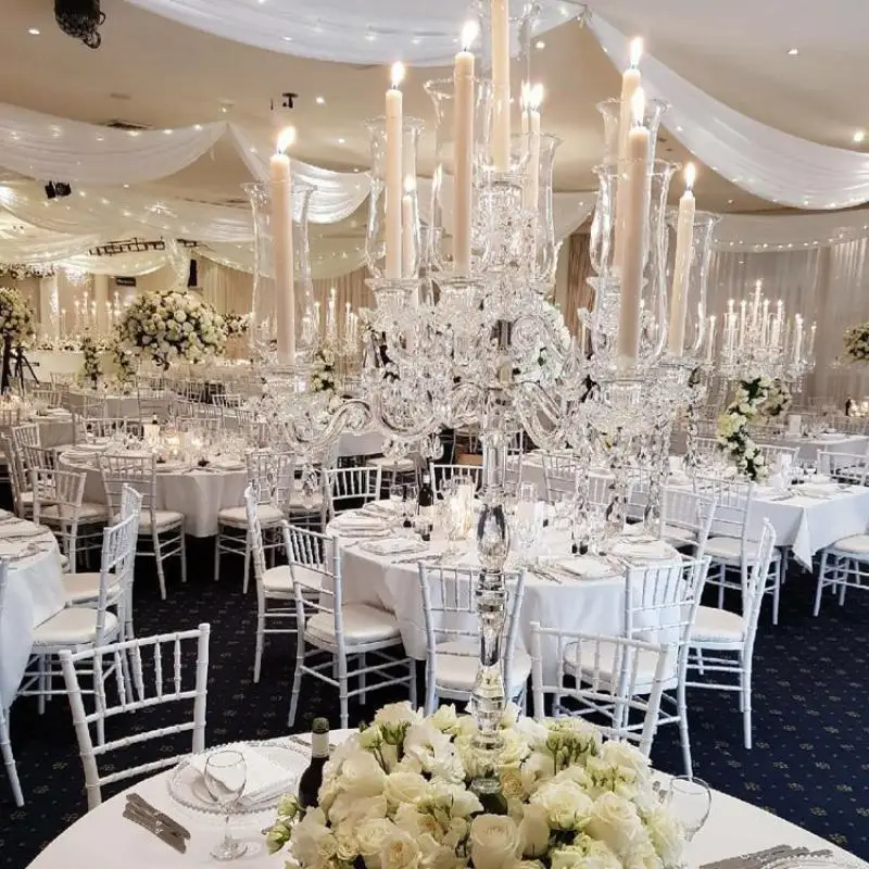 

5pcs Wedding Acrylic Candlestick Restaurant Birthday Party Wedding Table Centerpieces Candle Holder Decorative Candle Display