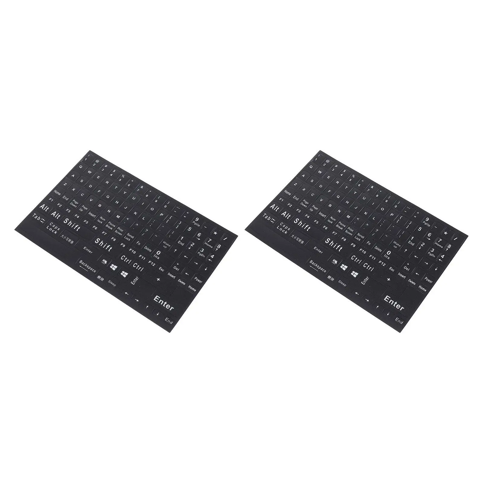 

2Pcs English Keyboard Stickers Clear Letters Full Coverage Self Adhesive Wear Resistant Laptop Desktop Computer Keyboards