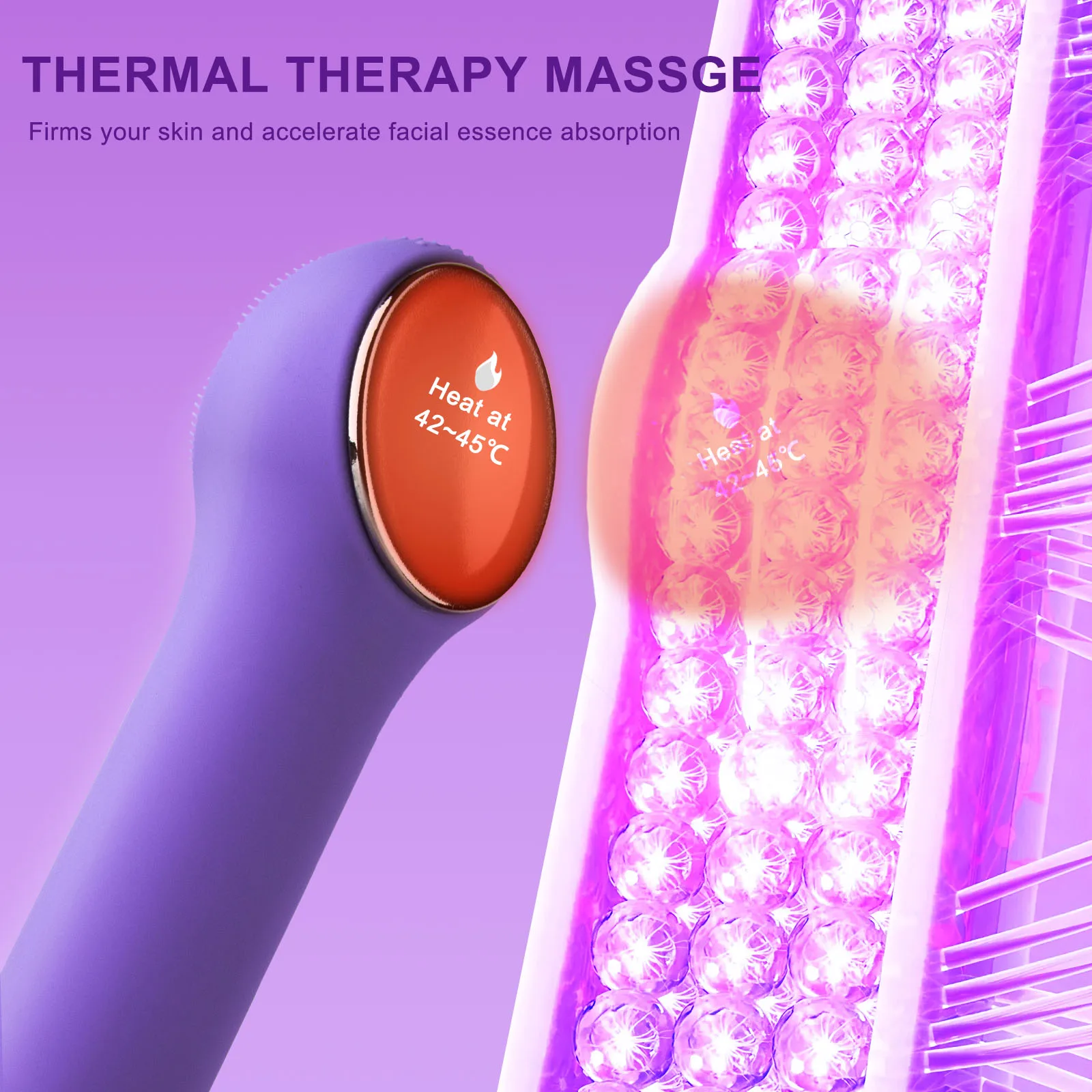 Sonic Warming แปรงทําความสะอาดผิวหน้ากันน้ําแบบชาร์จไฟได้ Scrubber Exfoliating Vibrating Deep Clean Face Cleaner Skin Care เครื่องมือ