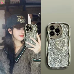For Xiaomi 14 13 13T 12 12S Pro 12X 12T Pro Mi 11 Pro 10 10S 10T Lite Glitter Diamond Phone Case Love Heart With Luxury Bracelet